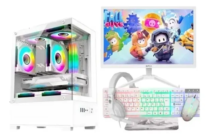 Pc Gamer Branco Intel I5 Rx 550 Ram 16gb Monitor Kit Gamer