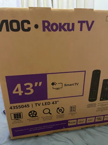 VENDO SMART TV AOC ROKU 43 POLEGADAS NOVA COM NF