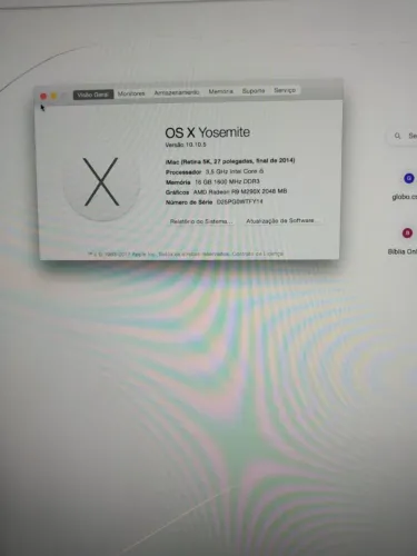 Mac book 27 polegadas  com a tela quebrada mas  funcionando se botar a tela menor