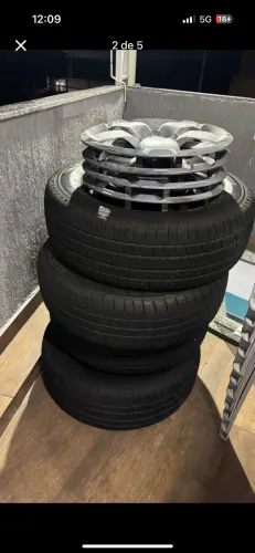 Kit de rodas completo com pneu Fiat