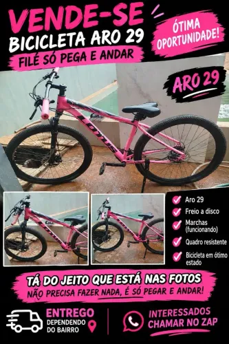 Vendo bicicleta aro 29 filé só pega e andar entrego dependendo do bairro 