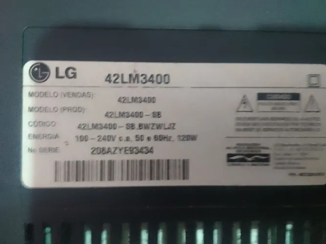 Tv LG 42 polegadas com defeito
