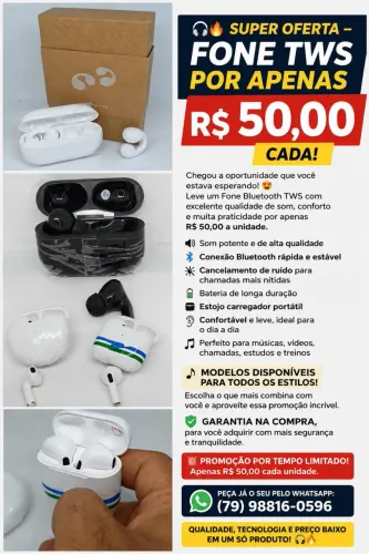 Super fones Bluetooth tws qualquer modelo $ 50 reais