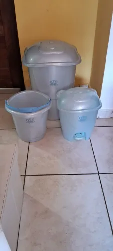 Cesto de roupa infantil balde mais lixeira infantil