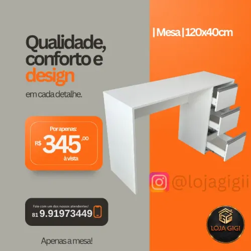 Mesa com Gaveteiro