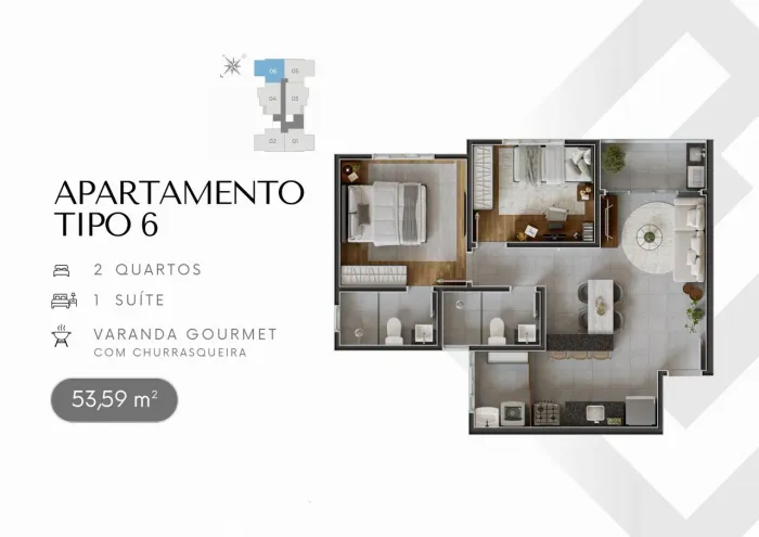 Apartamento à Venda com 02 Quartos no Bairro São José em Divinópolis MG.