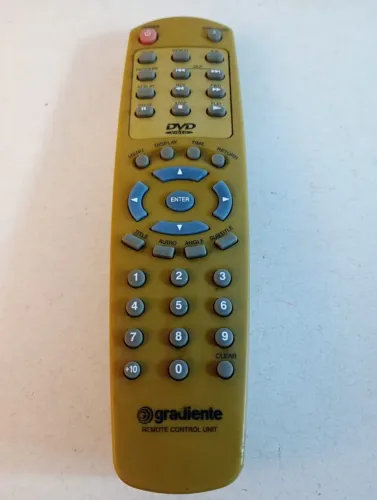 Controle Remoto Original DVD Gradiente Amarelo Vintage C Tampa
