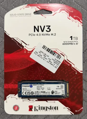 SSD kingston nv3 1tb pcie 4.0 novo