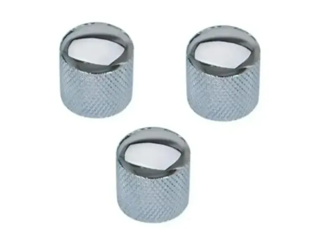 Kit c/ 3 Knob Cromado p/ Baixo Guitarra etc