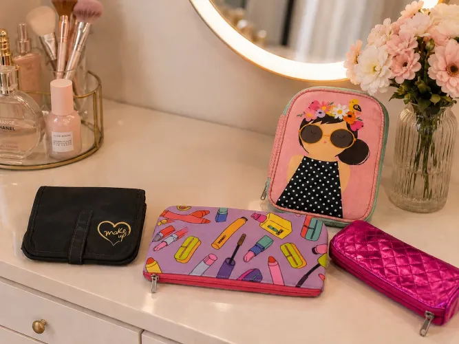 Kit 4 Estojos e Necessaires Femininas Organizador Maquiagem