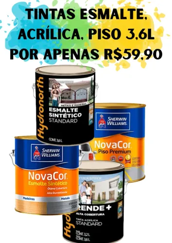 TINTAS: ACRÍLICA, ESMALTE E PISO 3,6L