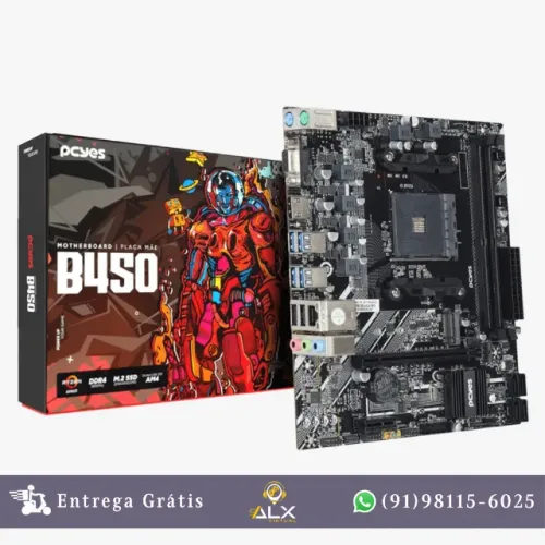 Placa Mãe B450 Am4 Ddr4 M.2 Nvme Micro Atx Pcyes - Pcyb450-rz564 *ENTREGA GRÁTIS*