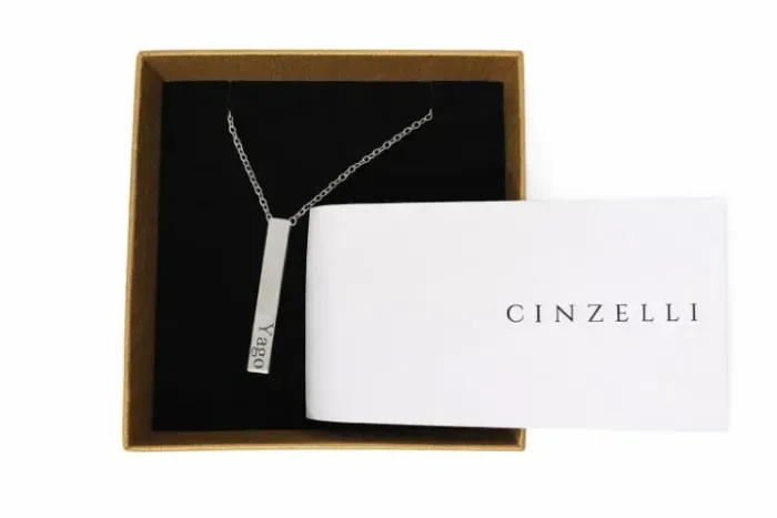 Colar Minimalista em Barra - Elegante e Moderno - CINZELLI NOME GRAVADO: Yago 