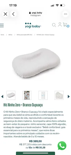 Ninho e Almofada de Amamentação Yogi Baby - Novos