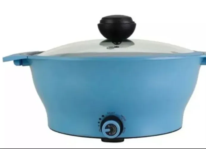 Panela Elétrica Multicooker Fun Kitchen na cor azul.