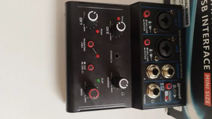 INTERFACE DE SOM PROFISSIONAL COMPACT ÁUDIO MIXER USB INTERFACE DAR LEXSEN GO MIX2 
