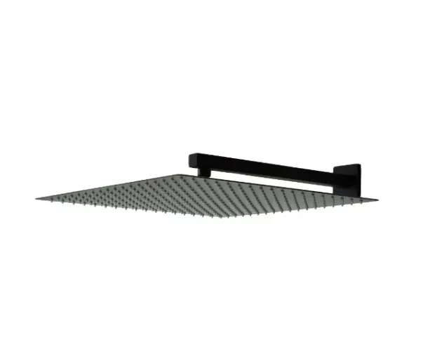 Ducha Quadrada em Inox 304 Preto fosco  com Amassados e Riscos