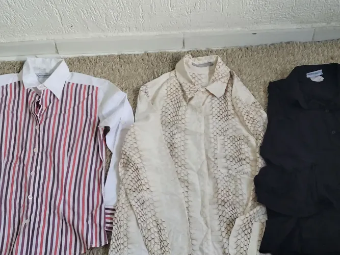 Lote com 3 camisas sociais feminina manga longa