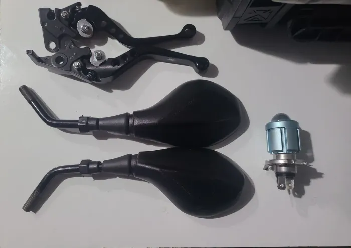 Kit Desapego Moto Retrovisores + Manetes Esportivos + LED H4