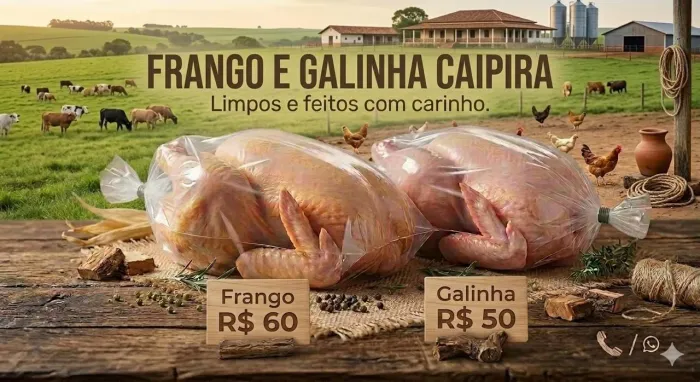 Frago e galinha caipira
