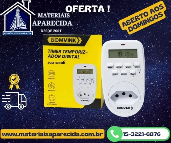 Timer Digital Temporizador BOMVINK 6311