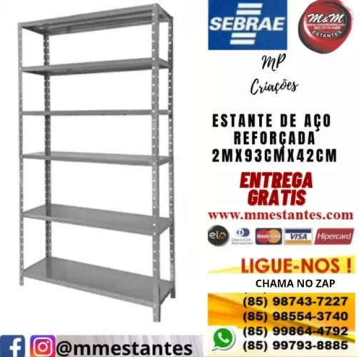 Oferta - Estantes Reforçadas de Aço que Suporta até 60Kg por Bandeja