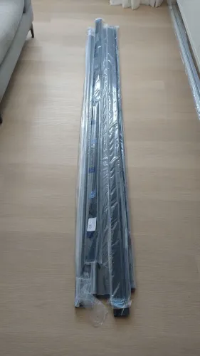 Rodapé invertido veles em alumínio com aba para Led 50mmx20mm/ preto micro texturizado 2m