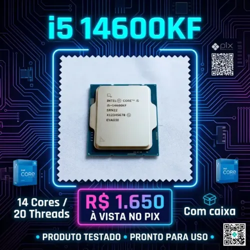 Processador Intel Core i5-14600KF - 16 Núcleos / 20 Threads 5.6 GHz