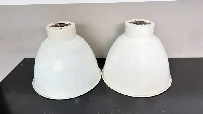 Luminaria industrial vintage branca