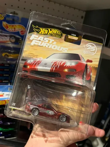 Hot Wheels Premium Mazda RX-7 Chase Fast & Furious + Protetor de blister.