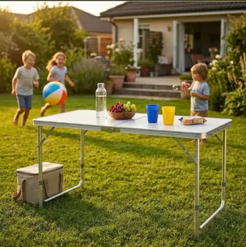 Mesa Dobrável 120X50CM Vira Maleta para Camping Praia