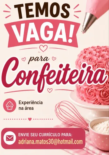 Vaga para confeiteira