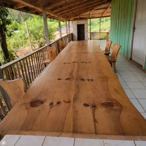 Mesa Rústica Madeira Maciça Pinus Área Gourmet Chácara