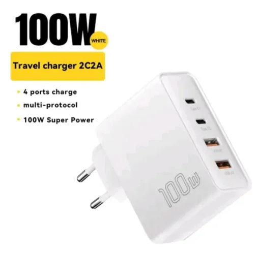 Carregador de parede Essager GaN 100W carga super rápida (branco)