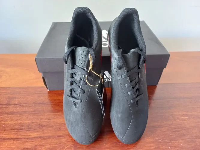 Chuteira adidas deportivo preta e vermelha de campo masculino original, número:41
