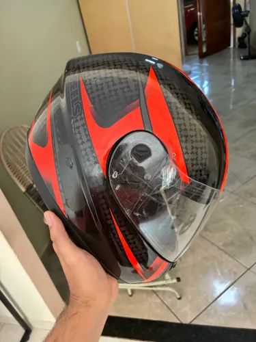 Capacete Moto Peels Spike Storm Preto E Vermelho Fosco - 58