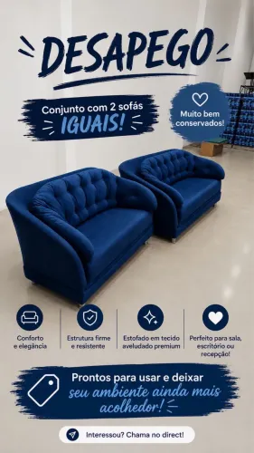 Jogo de sofás 2 lugares cada 