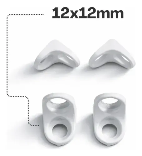 Cantoneira p/Movéis Branca 12x12mm Zamac - Kit 30 unidades c/parafusos