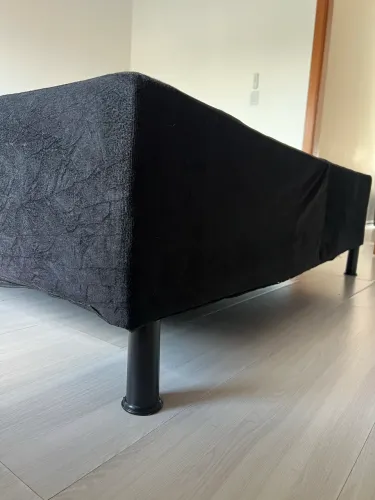 Base Box para Cama Casal/ Preta com Pés