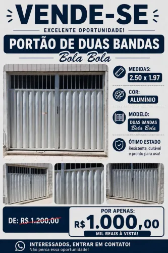 PORTÃO ALUMÍNIO DUAS BANDAS