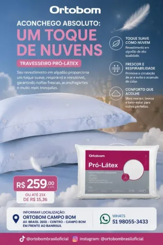 Travesseiro Pró Látex Ortobom