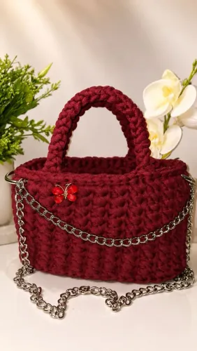 Bolsa de crochê fio a fio