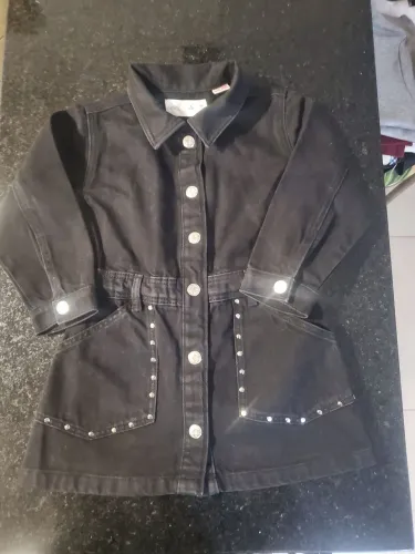 Vestido jeans preto infantil Zara
