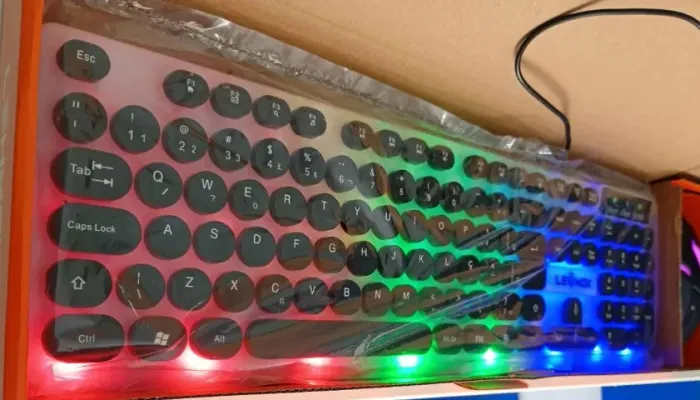 Combo Teclado e Mouse Gamer Lehmox RGB Teclas arredondadas e macias USB 3.0