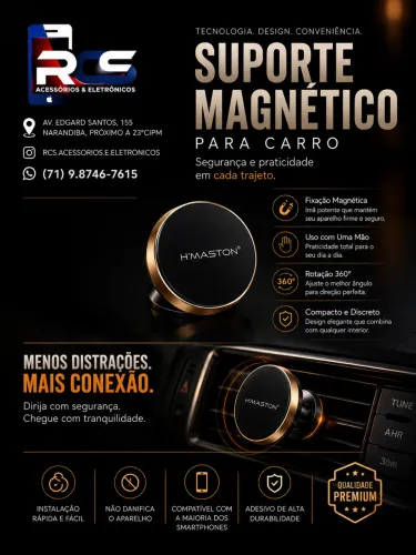 Mini Suporte Magnético Redondo para Celular