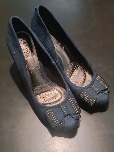 Sapato feminino azul Beira Rio Conforto tamanho 36 