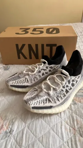 Adidas Yeezy 350 V2 Cmpct Tênis masculino sem cadarço casual - branco 45