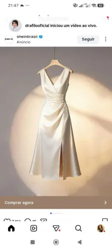 Vestido longo de cetim