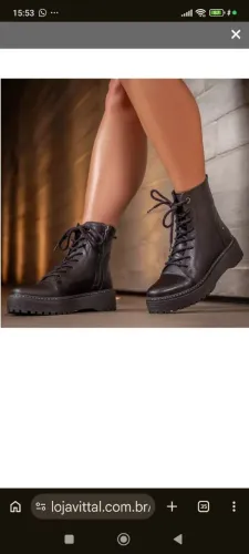 Bota/coturno 36/7 preto