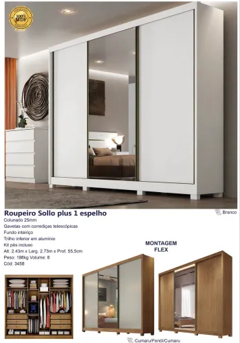 Guarda Roupa Sollo 100% MDF